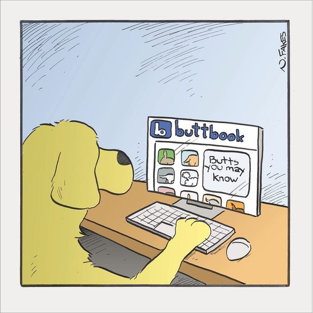 Woodmansterne Dog Butt Book Blank Funny Card - Old Railway Line Garden Centre
