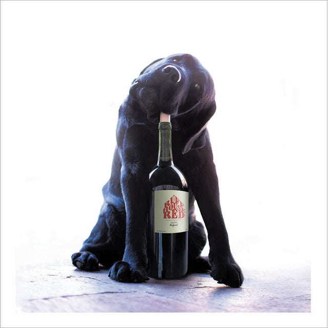 Woodmansterne Dog Wine Bottle Blank Card - Old Railway Line Garden Centre