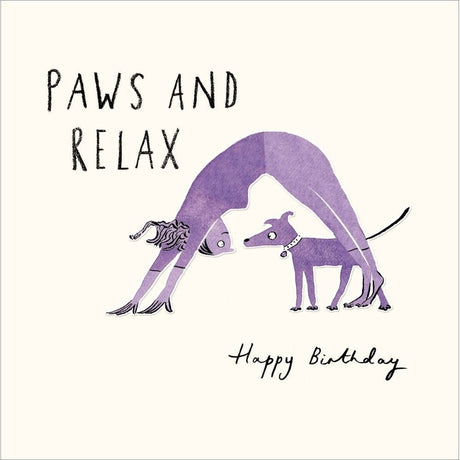 Woodmansterne Downward Dog Birthday Card - Old Railway Line Garden Centre