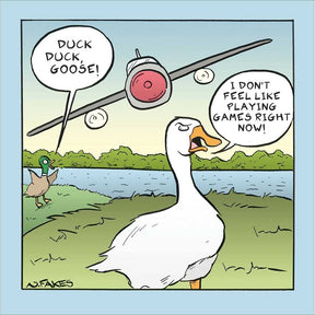 Woodmansterne Duck Duck Goose Funny Blank Card - Old Railway Line Garden Centre