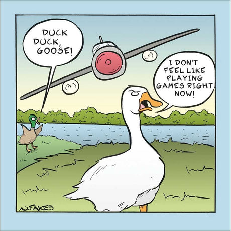 Woodmansterne Duck Duck Goose Funny Blank Card - Old Railway Line Garden Centre