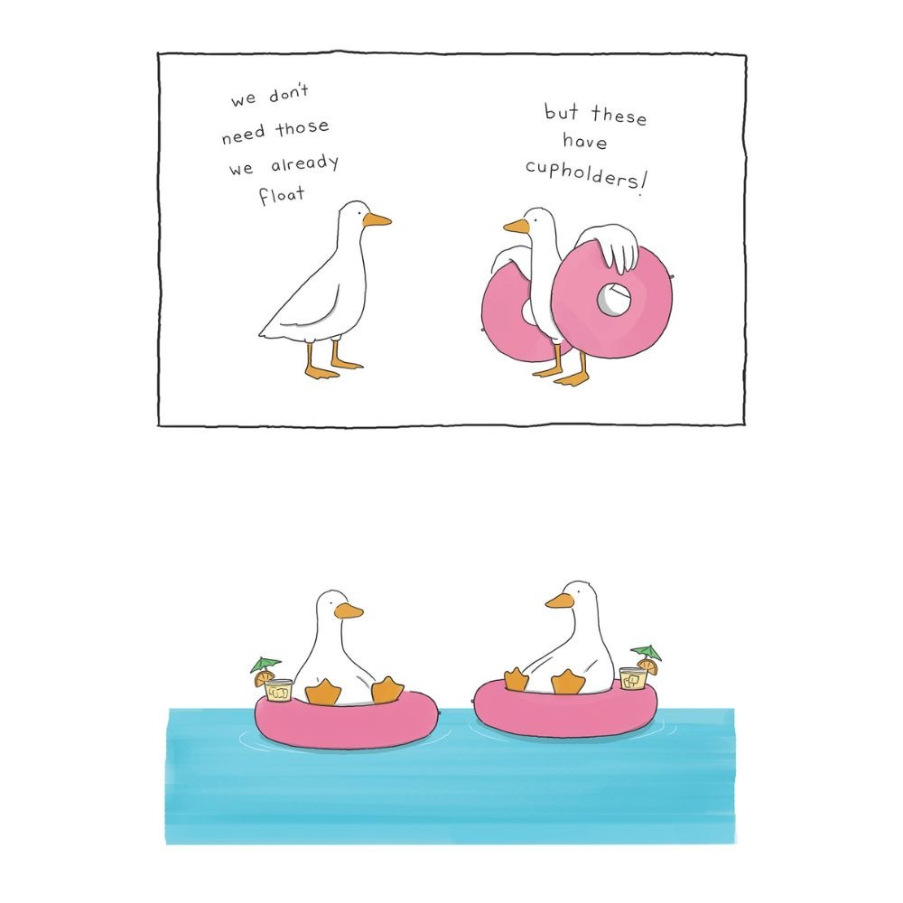 Woodmansterne Ducks Blank Funny Card - Old Railway Line Garden Centre