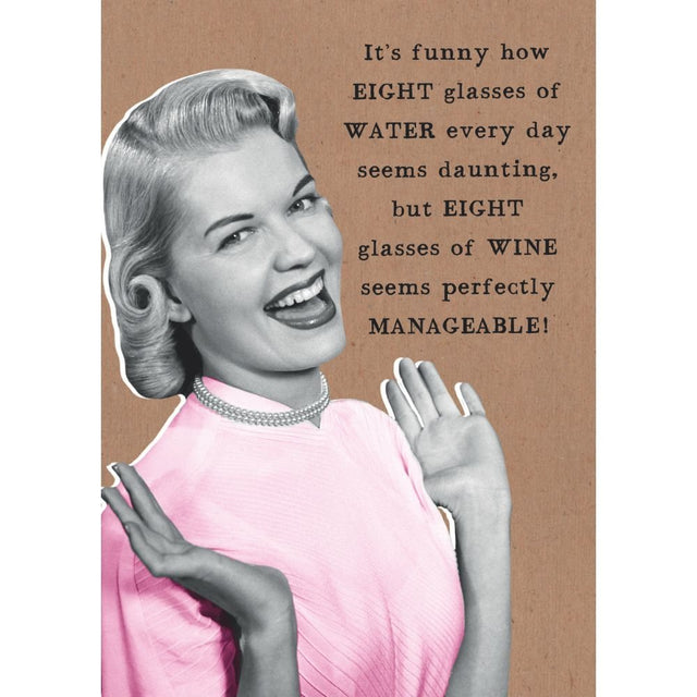 Woodmansterne Eight Glasses of Wine Birthday Card - Old Railway Line Garden Centre