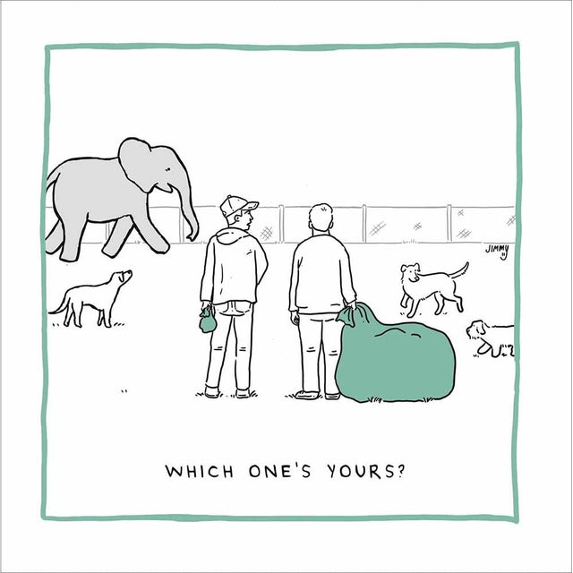 Woodmansterne Elephant at the Park Funny Blank Card - Old Railway Line Garden Centre