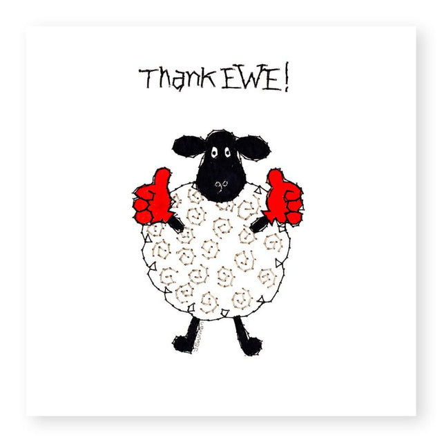 Woodmansterne Ewe Thumbs Up Thank You Card - Old Railway Line Garden Centre
