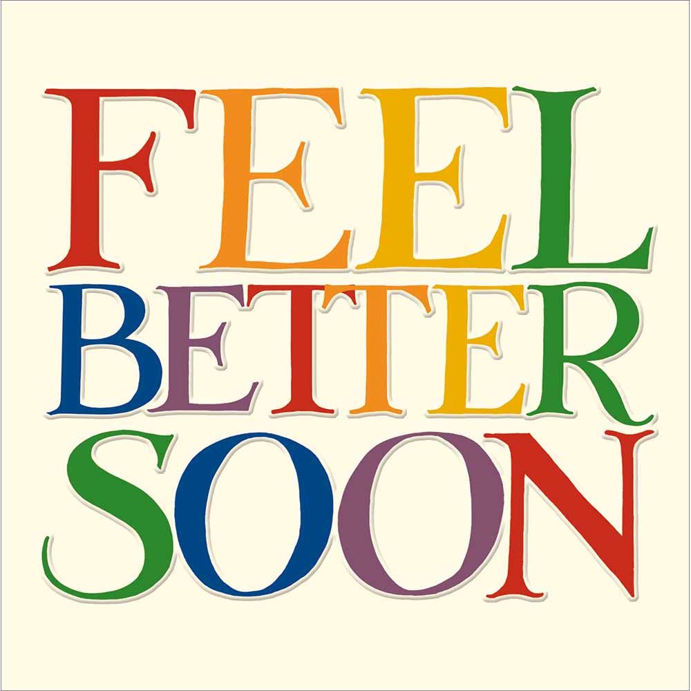 Woodmansterne Feel Better Soon Colourful Text Card