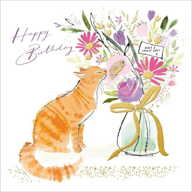 Woodmansterne Feline Friend Birthday Card - Old Railway Line Garden Centre
