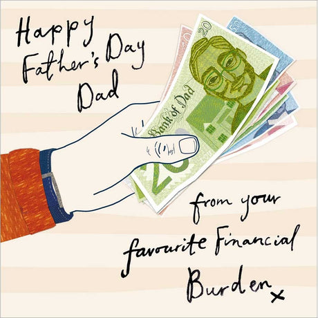Woodmansterne Financial Burden Father's Day Card - Old Railway Line Garden Centre