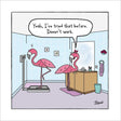 Woodmansterne Flamingo Scales Funny Blank Card - Old Railway Line Garden Centre