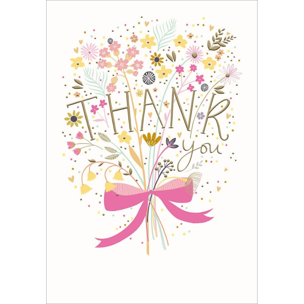 Woodmansterne Floral Bouquet Thank You Card - Old Railway Line Garden Centre
