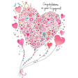 Woodmansterne Floral Heart Balloon Engagement Card - Old Railway Line Garden Centre