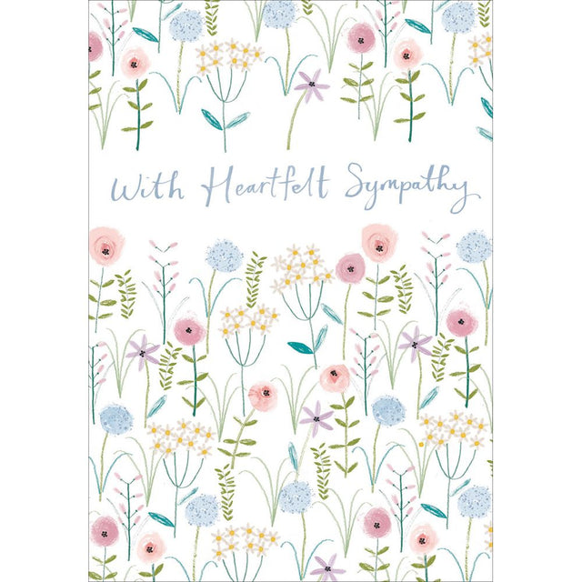 Woodmansterne Floral Heartfelt Sympathy Card - Old Railway Line Garden Centre