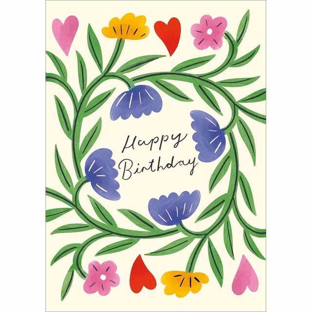 Woodmansterne Floral Ring Birthday Card - Old Railway Line Garden Centre