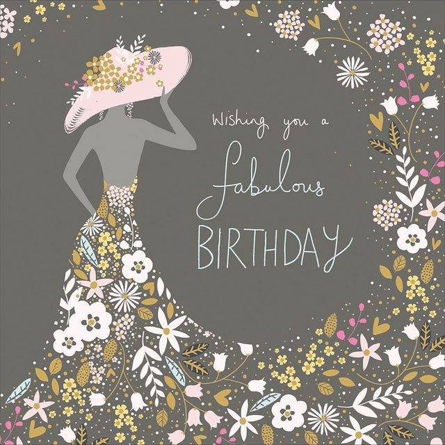 Woodmansterne Flower Dress Lady Birthday Card - Old Railway Line Garden Centre