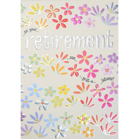 Woodmansterne Foil Flowers Retirement Card - Old Railway Line Garden Centre