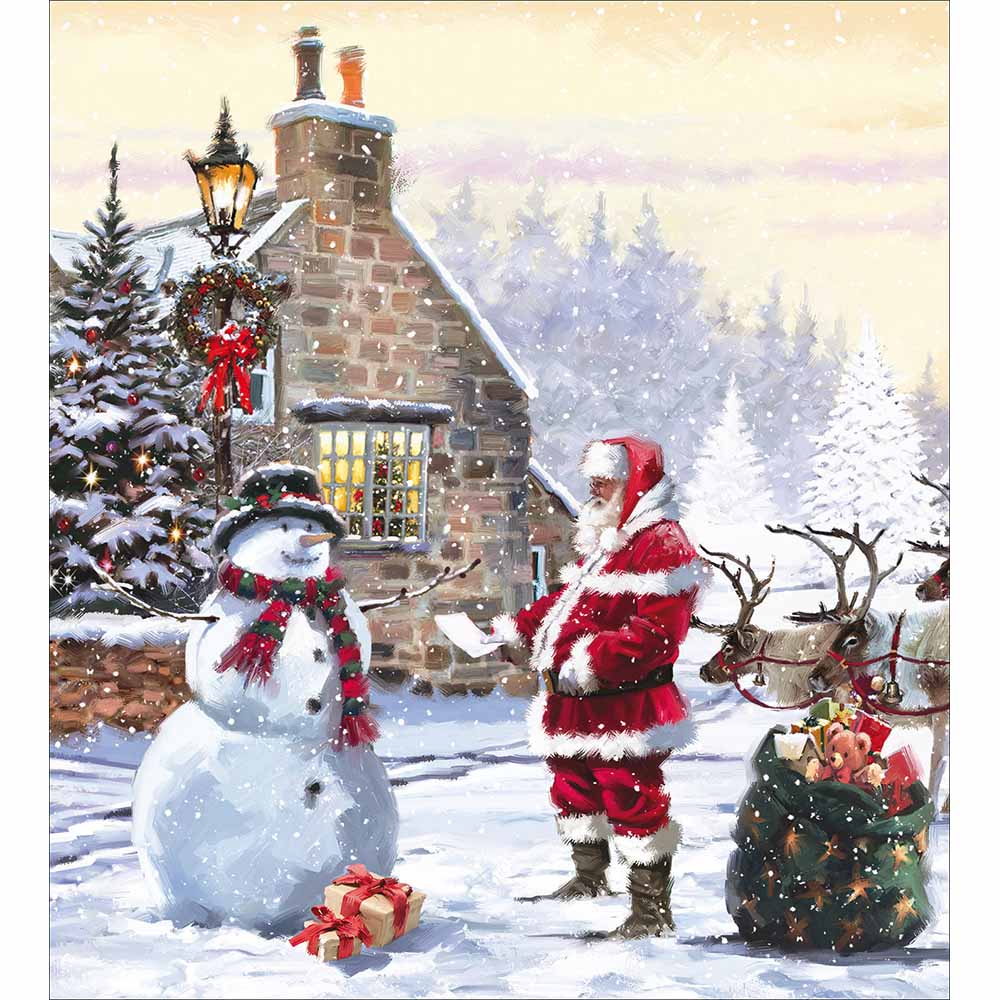 Woodmansterne Frosty & Santa Claus Christmas Cards - Pack of 5