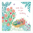 Woodmansterne Garhering Flowers Birthday Card - Old Railway Line Garden Centre