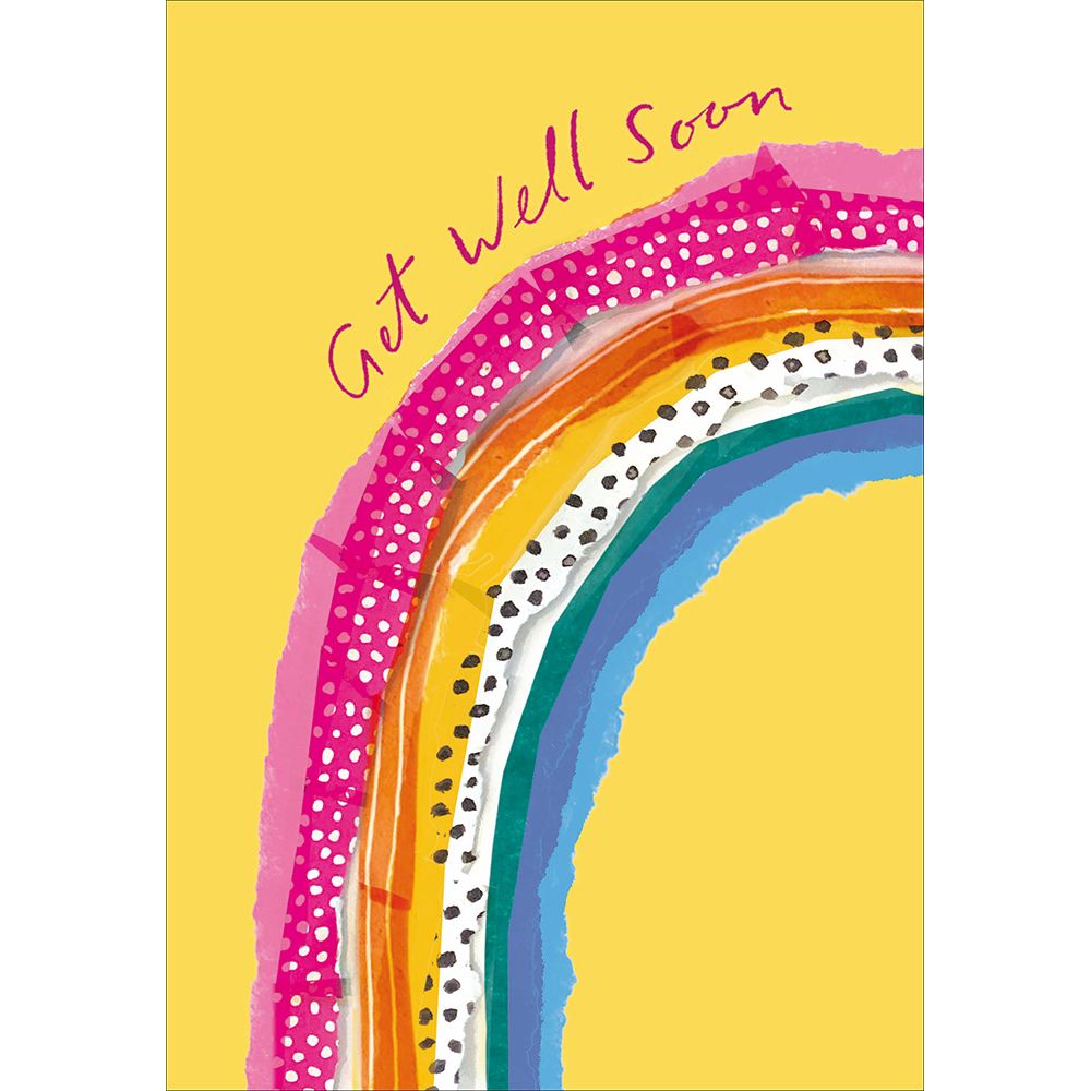 Woodmansterne Get Well Rainbow Bright Thoughts Blank Card