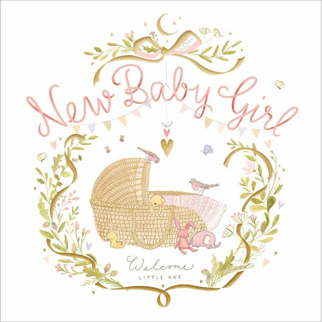 Woodmansterne Girl Welcome Little One New Baby Card - Old Railway Line Garden Centre