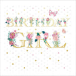 Woodmansterne Gold Floral Text Girl Birthday Card - Old Railway Line Garden Centre