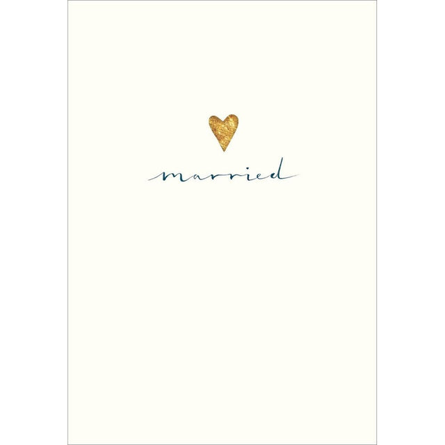 Woodmansterne Gold Heart Married Wedding Card - Old Railway Line Garden Centre