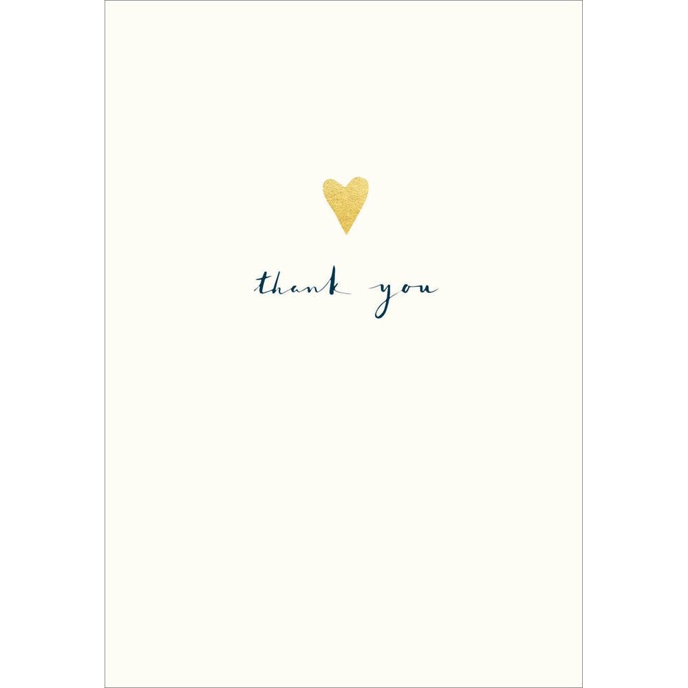 Woodmansterne Gold Heart Thank You Card - Old Railway Line Garden Centre