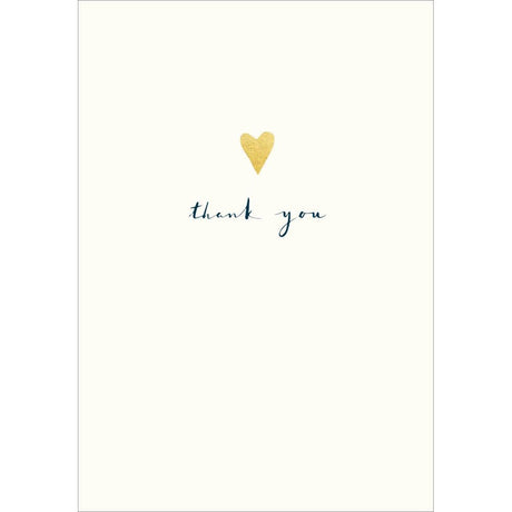 Woodmansterne Gold Heart Thank You Card - Old Railway Line Garden Centre