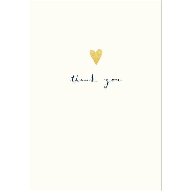 Woodmansterne Gold Heart Thank You Card - Old Railway Line Garden Centre