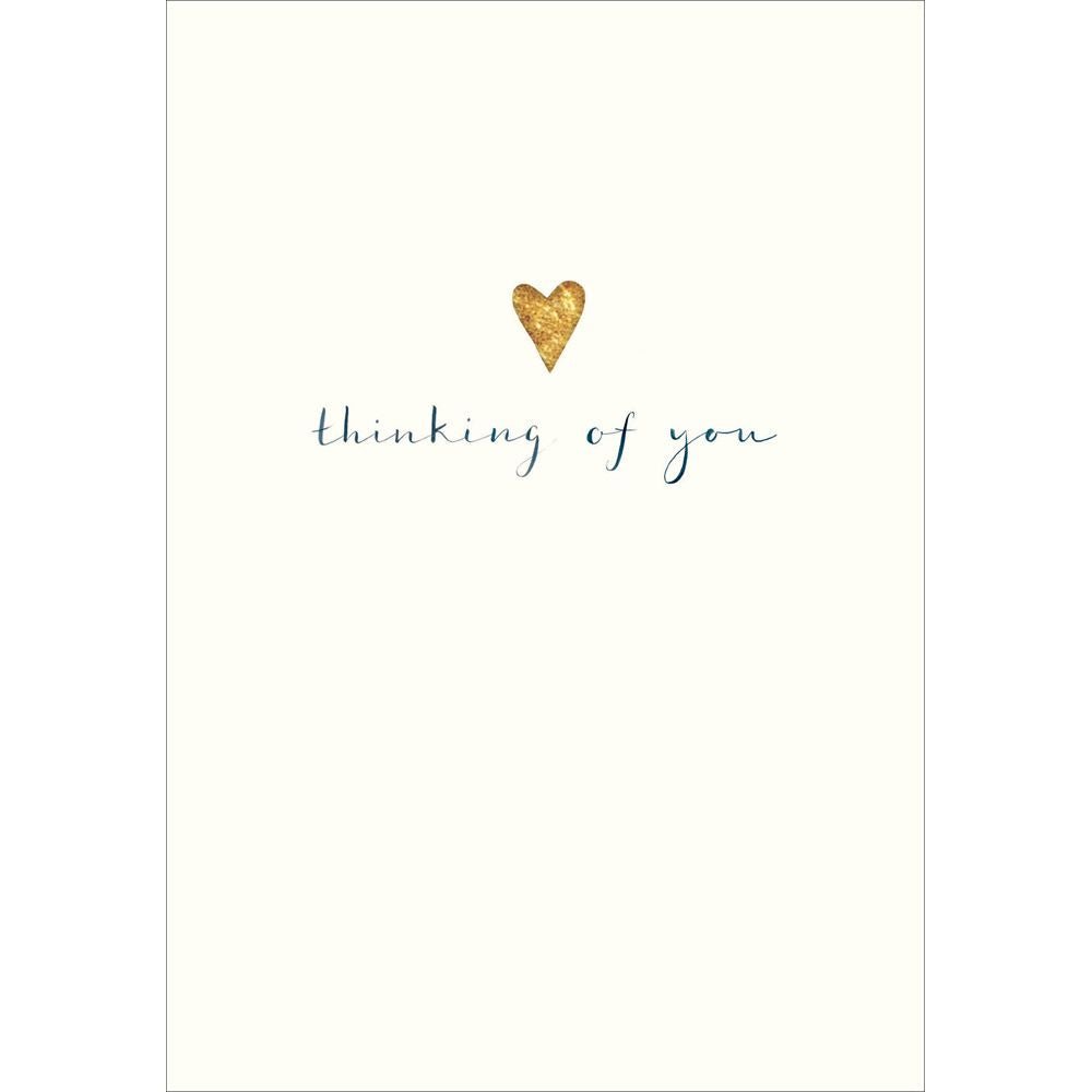 Woodmansterne Gold Heart Thinking of You Sympathy Card - Old Railway Line Garden Centre