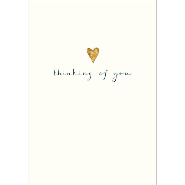 Woodmansterne Gold Heart Thinking of You Sympathy Card - Old Railway Line Garden Centre