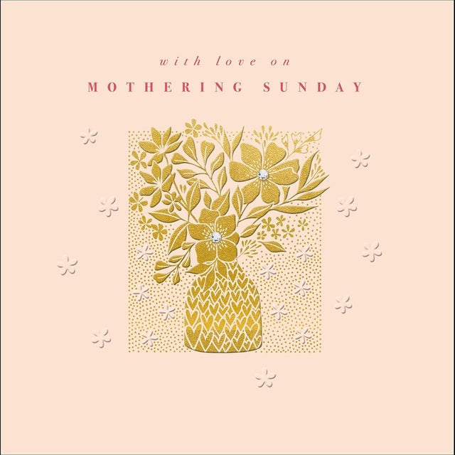 Woodmansterne Golden Flowers Mother's Day Card - Old Railway Line Garden Centre