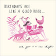 Woodmansterne Good Book Bookworm Birthday Card - Old Railway Line Garden Centre