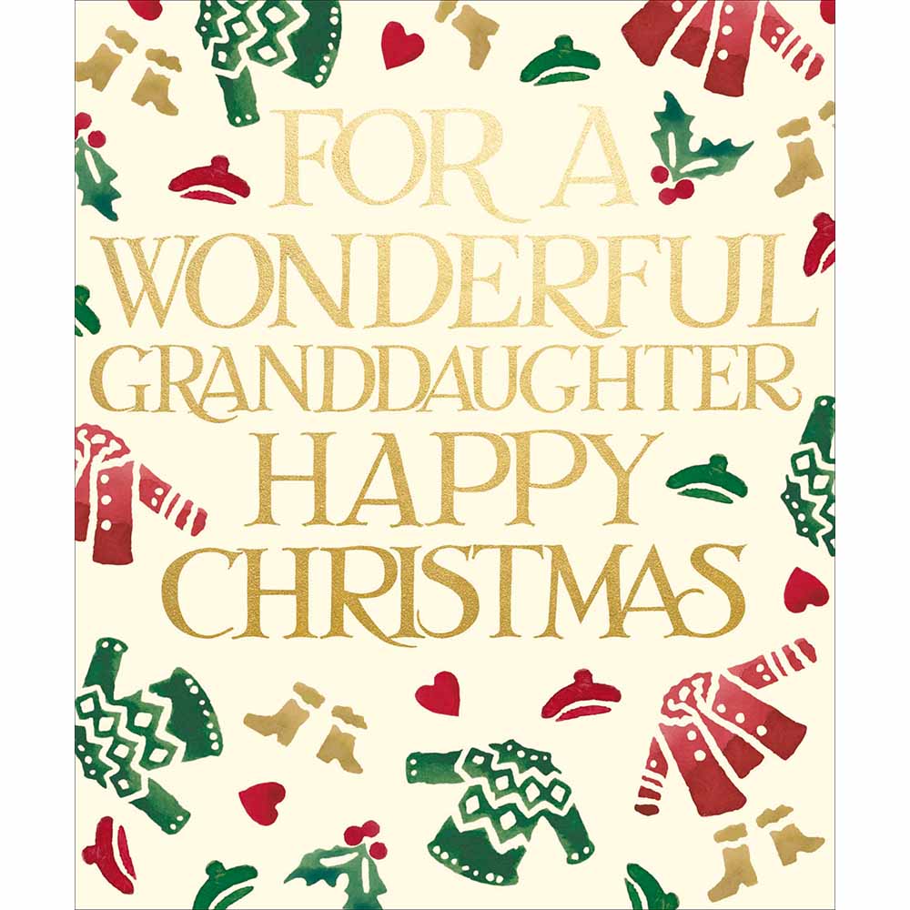 Woodmansterne Granddaughter - Christmas Jumper & Gold Text Card