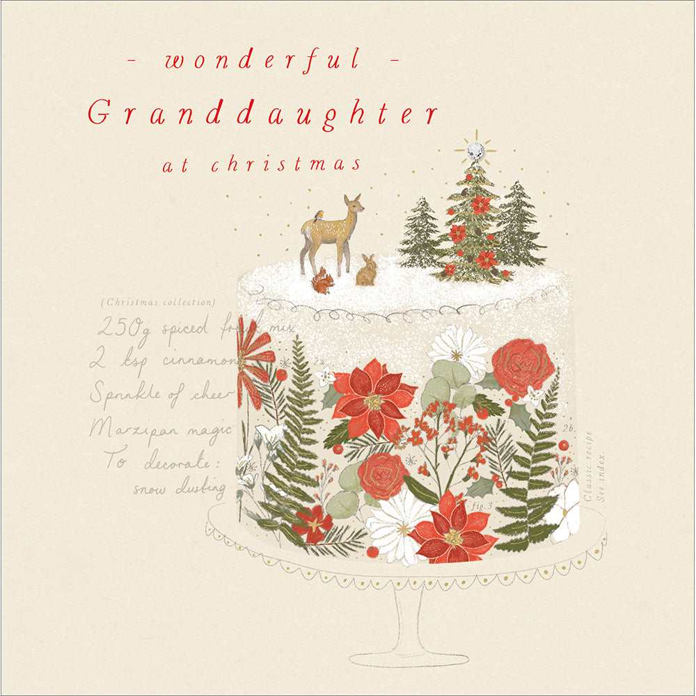 Woodmansterne Granddaughter - Christmas Theme Cake Card