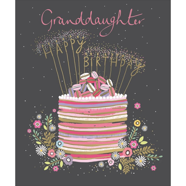 Woodmansterne Granddaughter Macaron Cake Birthday Card - Old Railway Line Garden Centre