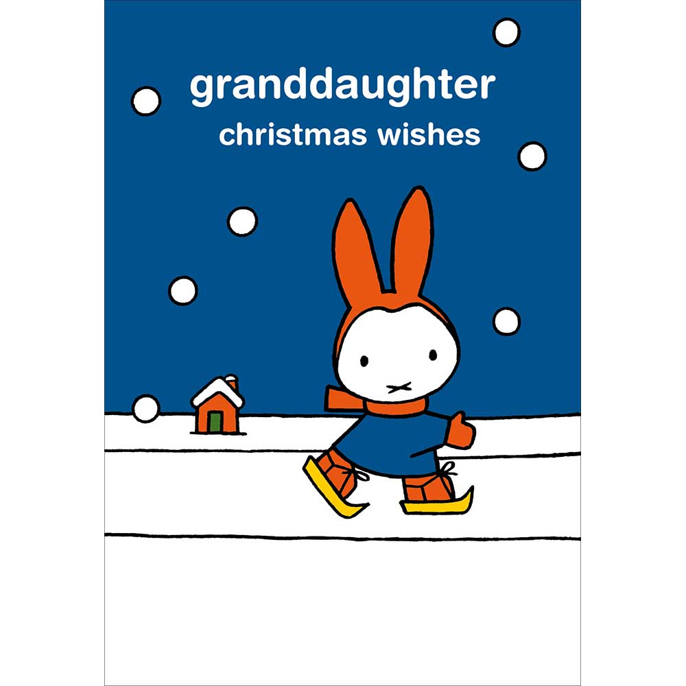 Woodmansterne Granddaughter - Miffy Ice Skating Christmas Card