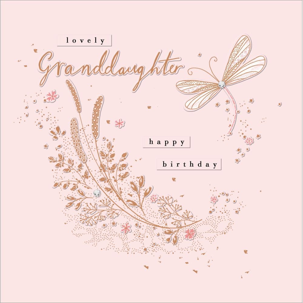 Woodmansterne Granddaughter Pink Dragonfly Birthday Card - Old Railway Line Garden Centre