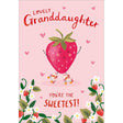 Woodmansterne Granddaughter Sweetest Strawberry Card - Old Railway Line Garden Centre