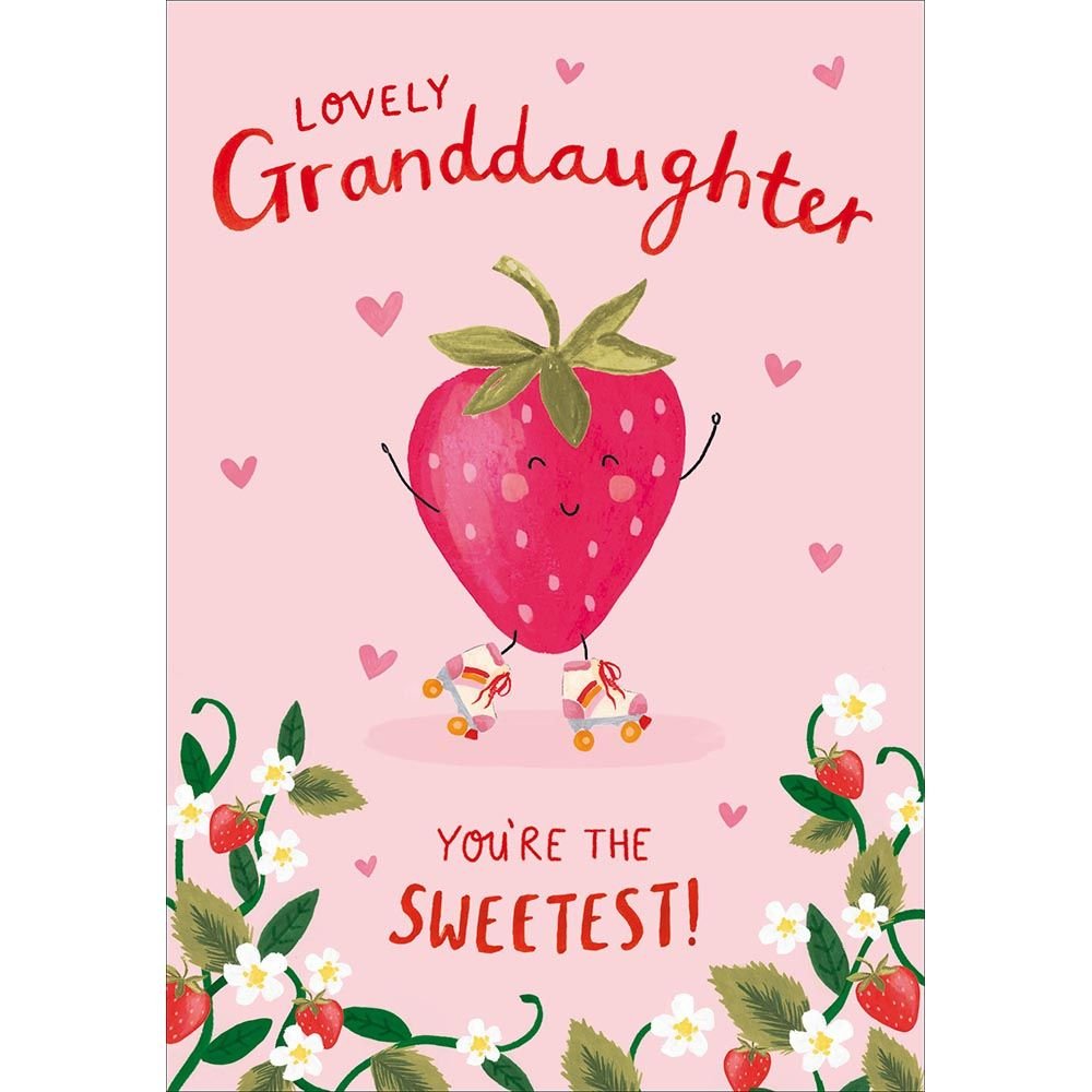 Woodmansterne Granddaughter Sweetest Strawberry Card - Old Railway Line Garden Centre