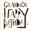 Woodmansterne Grandson Black Bold Text Birthday Card - Old Railway Line Garden Centre