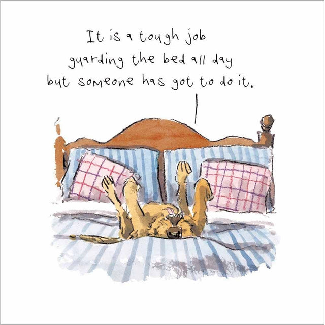 Woodmansterne Guard Dog Funny Blank Card - Old Railway Line Garden Centre