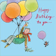 Woodmansterne Hanging Around Balloons Birthday Card - Old Railway Line Garden Centre