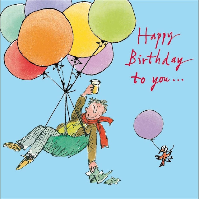 Woodmansterne Hanging Around Balloons Birthday Card - Old Railway Line Garden Centre