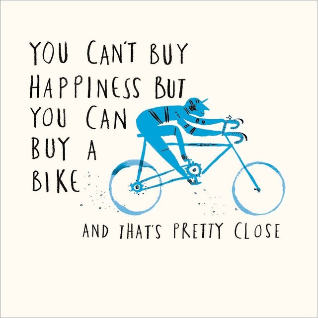 Woodmansterne Happiness Cycling Blank Card - Old Railway Line Garden Centre