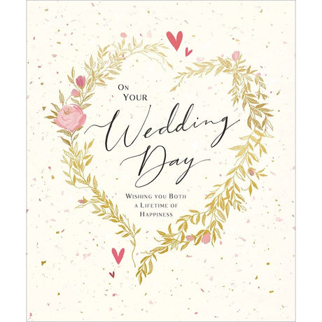 Woodmansterne Happiness Heart Wedding Day Card - Old Railway Line Garden Centre