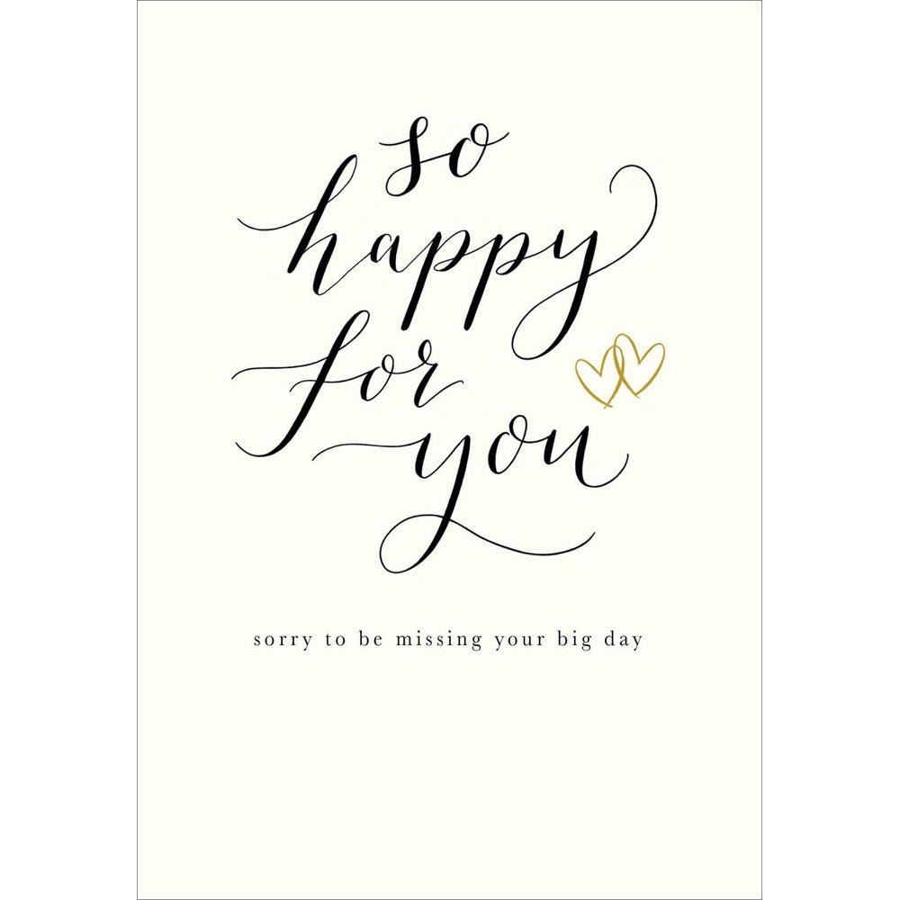 Woodmansterne Happy For You Text Wedding Card - Old Railway Line Garden Centre