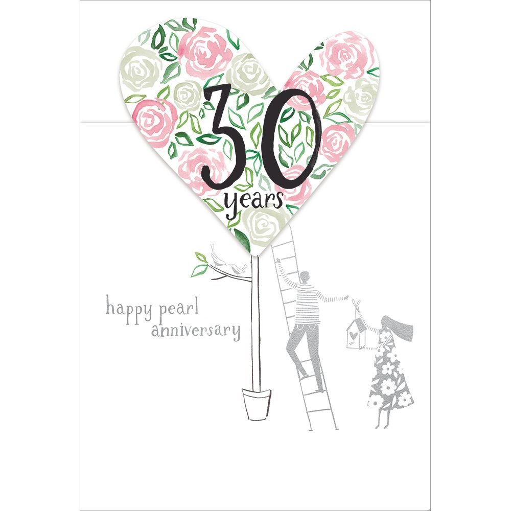 Woodmansterne Heart Tree 30th Wedding Anniversary Card - Old Railway Line Garden Centre