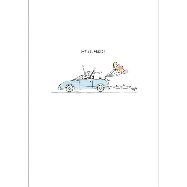 Woodmansterne Hitched Couple Wedding Card - Old Railway Line Garden Centre