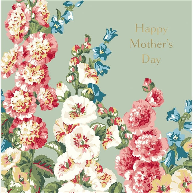Woodmansterne Hollyhocks Mother's Day Card - Old Railway Line Garden Centre