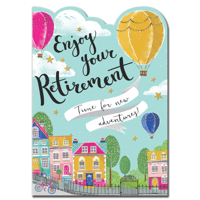Woodmansterne Hot Air Balloons Retirement Card - Old Railway Line Garden Centre